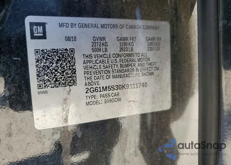 2019 Cadillac Xts Luxury из США, поврежденный, VIN 2G61M5S30K9111740